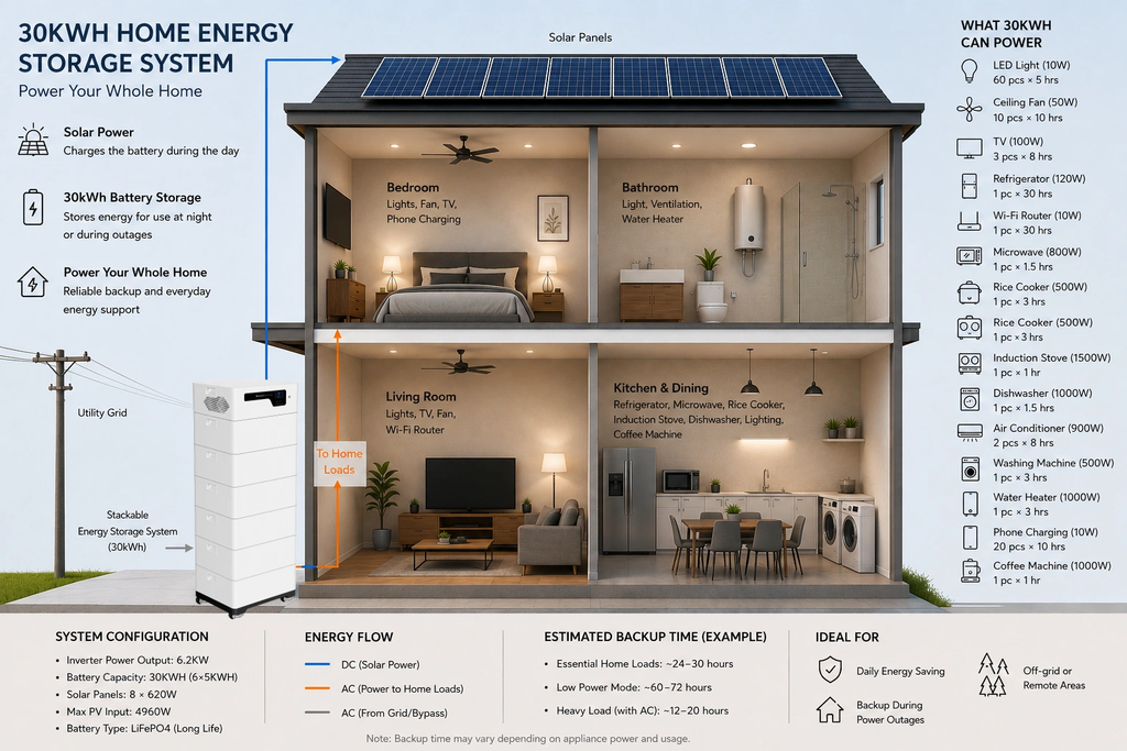 30KWH Home Battery Backup System